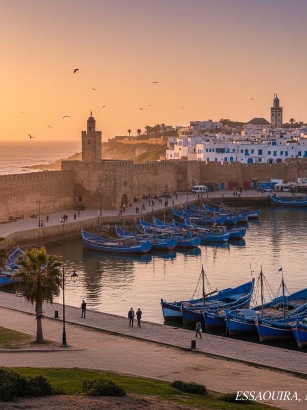Le port d’Essaouira au coucher du soleil